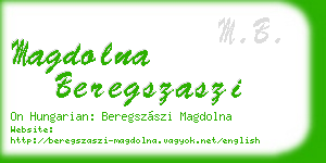 magdolna beregszaszi business card